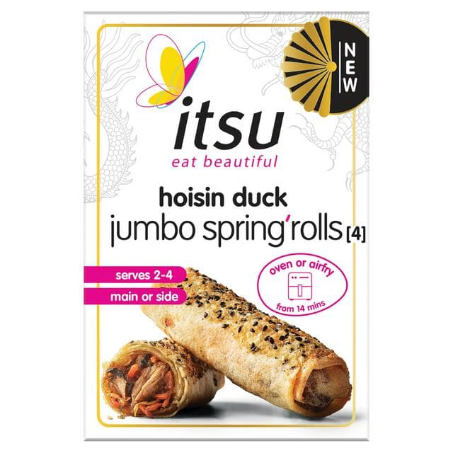 itsu 4 x Hoisin Duck Jumbo Spring Rolls 300g - gallery image 1
