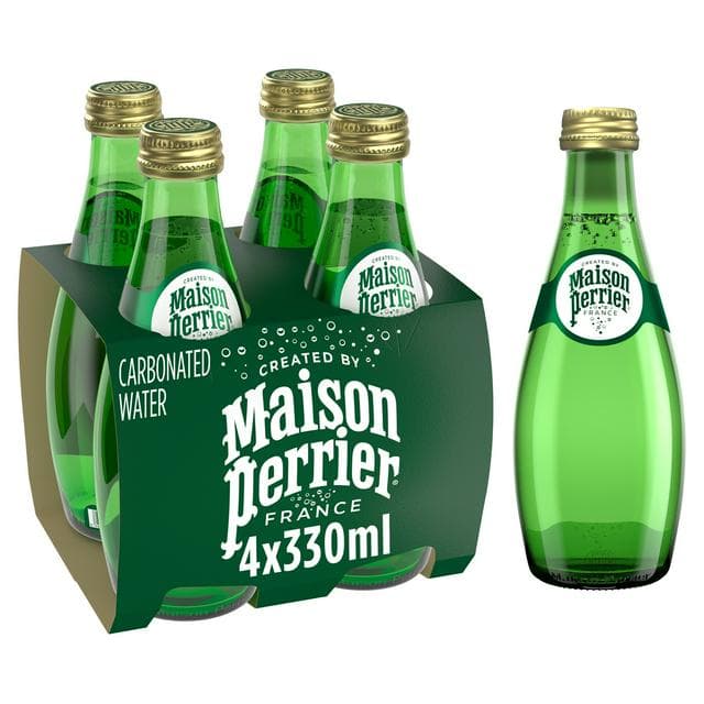 Maison Perrier 4 x 330ml Plain Sparkling Water Glass Bottle - gallery image 1