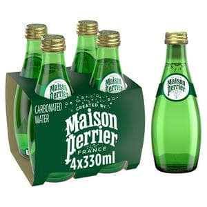Maison Perrier 4 x 330ml Plain Sparkling Water Glass Bottle