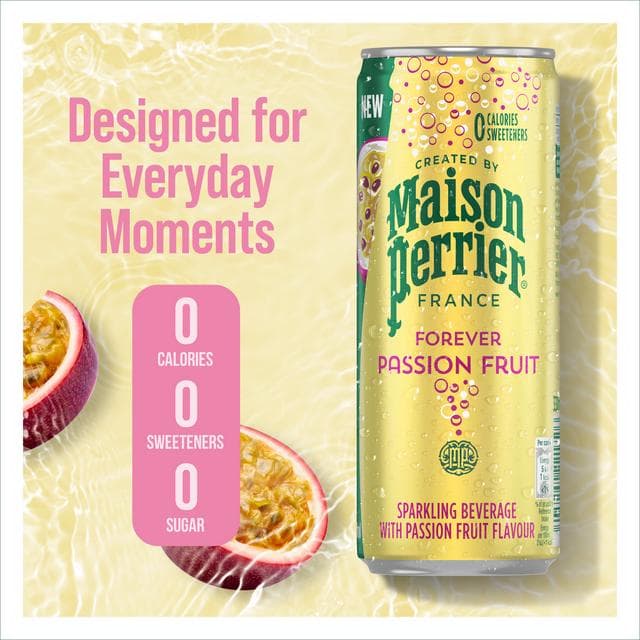 Maison Perrier 4 x 330ml Passion Fruit Refreshing Flavoured Sparkling Water - gallery image 3