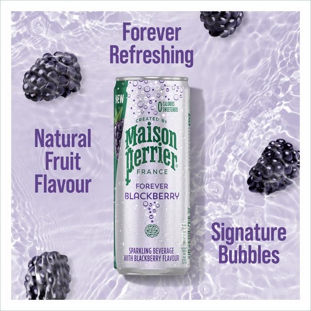 Maison Perrier 4 x 330ml Blackberry Refreshing Flavoured Sparkling Water - gallery image 2