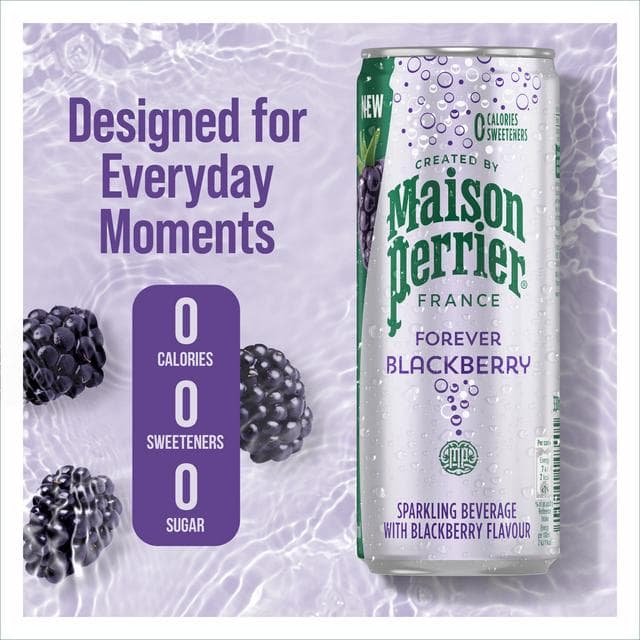Maison Perrier 4 x 330ml Blackberry Refreshing Flavoured Sparkling Water - gallery image 3