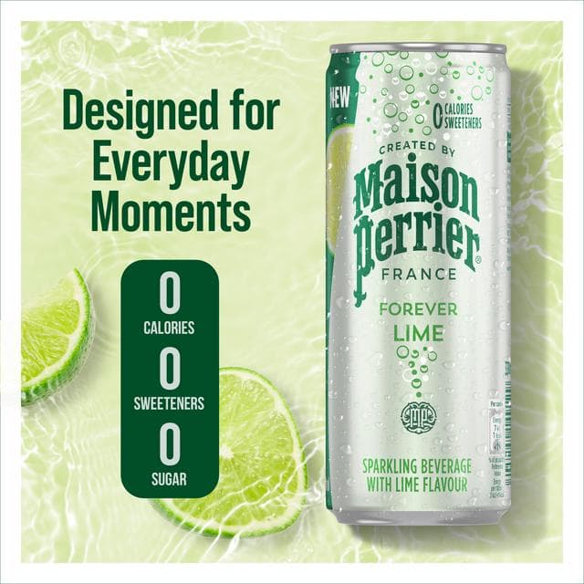 Maison Perrier Forever 4 x 330ml Lime Lightly Flavoured Sparkling Water - gallery image 3