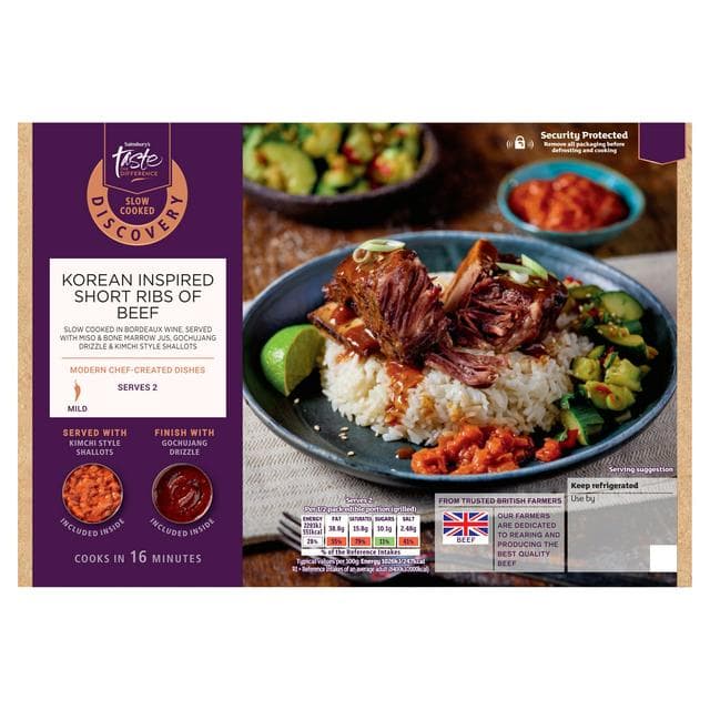 Sainsbury's Discovery 720g Slow Cooked Korean Inspired Short Ribs of Beef, Taste the Difference - gallery image 1