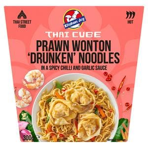 Kitchen Joy Thai Cube 300g Prawn Wonton 'Drunken' Noodles in a Spicy Sauce