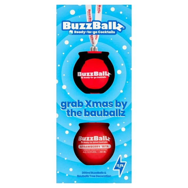 BuzzBallz 200ml Ready to Go Cocktails & Bauballz Tree Decoration Gift Set - gallery image 1
