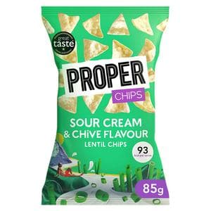 Properchips 85g Sour Cream & Chive Flavour Lentil Chips