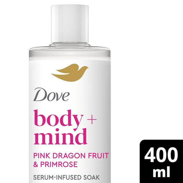 Dove Body + Mind 400ml Pink Dragon Fruit & Primrose Serum Infused Bath Soak - gallery image 1
