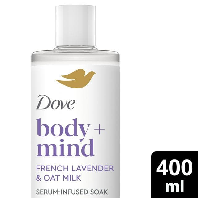 Dove Body + Mind 400ml French Lavender & Oat Milk Serum Infused Bath Soak - gallery image 1