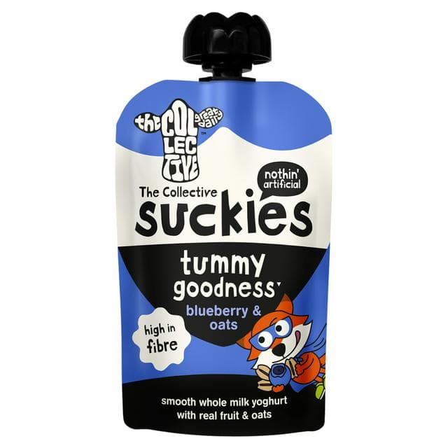 The Collective Great Dairy 90g Blueberry & Oats Suckies Tummy Goodness Kids Yoghurt - gallery image 1