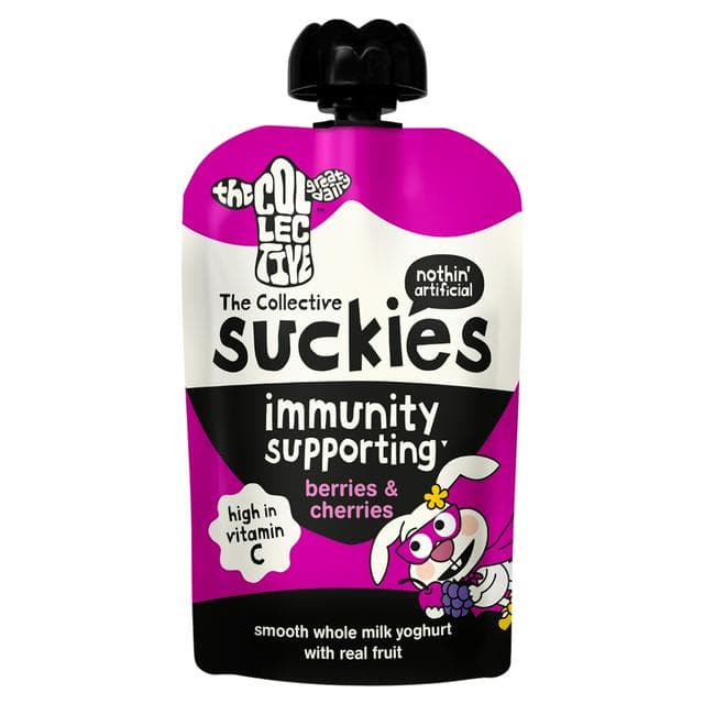 The Collective Great Dairy 90g Berries & Cherries Suckies Immunity Supporting Kids Yoghurt - gallery image 1