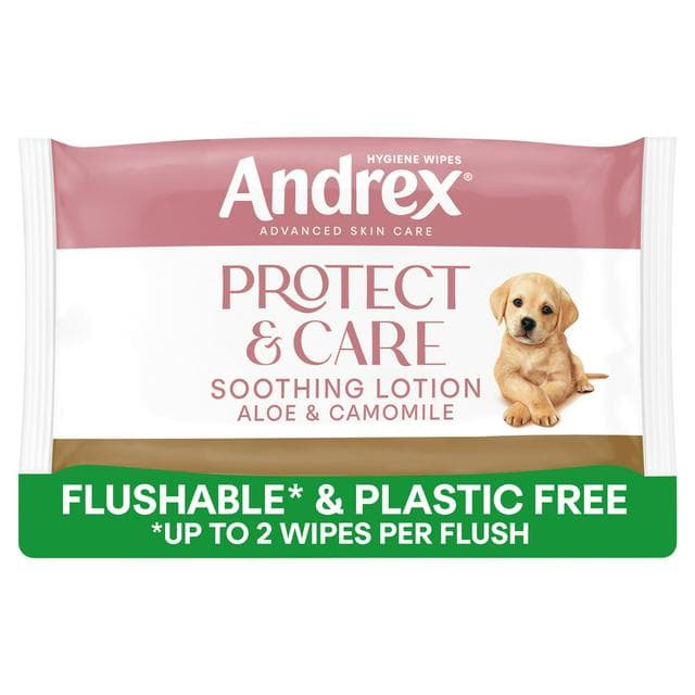 Andrex Protect & Care 36 x Flushable Moist Toilet Tissue Hygiene Wipes - gallery image 1