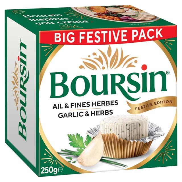 Boursin 250g Garlic & Herbs, Festive Edition - gallery image 2