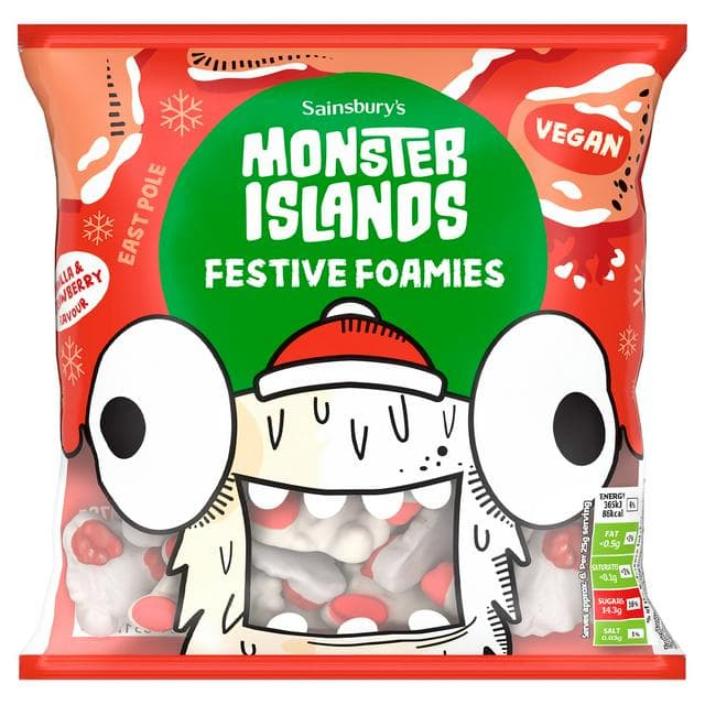 Sainsbury's 170g Monster Island Vanilla & Strawberry Flavour Festive Foamies - gallery image 1