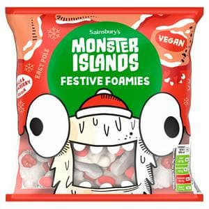 Sainsbury's 170g Monster Island Vanilla & Strawberry Flavour Festive Foamies