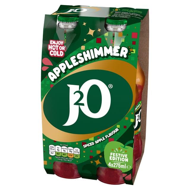 J2O 4 x 275ml Appleshimmer Spiced Apple Flavoured Drink Bottle, Festive Edition - gallery image 2