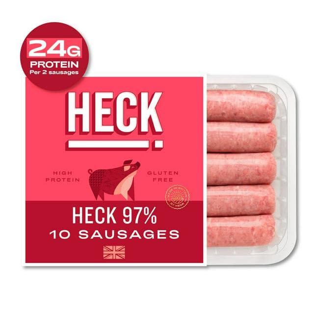 HECK! 10 x Gluten Free 97% Pork Sausages 660g - gallery image 1