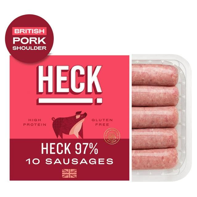 HECK! 10 x Gluten Free 97% Pork Sausages 660g - gallery image 1