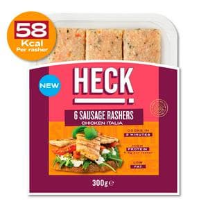 HECK! 6 x Chicken Italia Gluten Free Sausage Rashers 300g