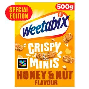 Weetabix Crispy Minis 500g Honey & Nut Flavour Breakfast Cereal, Special Edition
