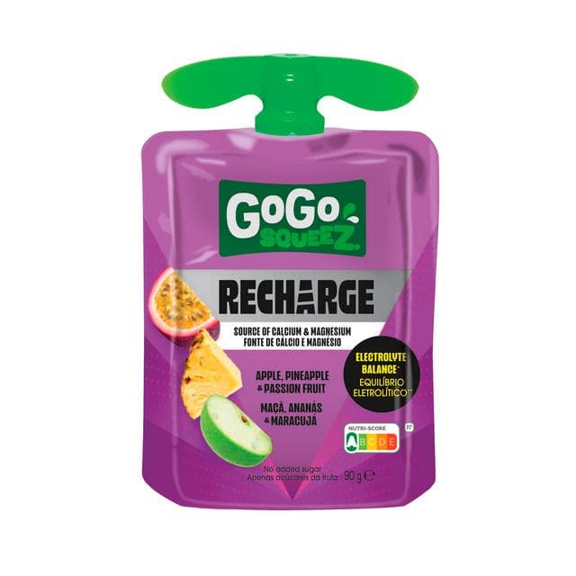 GoGo Squeez 4 x 90g Recharge Apple, Pineapple & Passion Fruit Smoothie Snack Pouch - gallery image 3