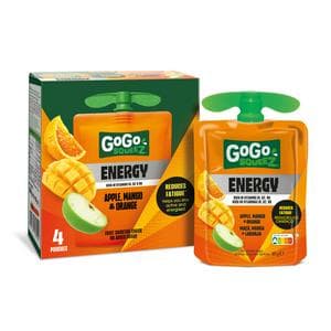 GoGo Squeez 4 x 90g Energy Apple, Mango & Orange Fruit Smoothie Snack Pouch