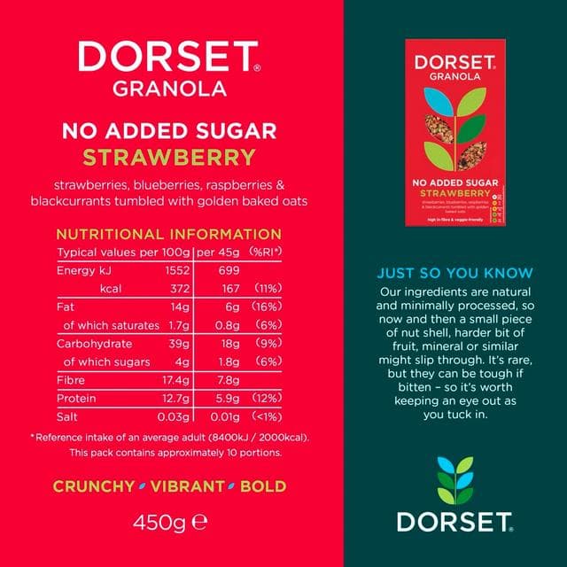 Dorset 450g Strawberry Granola Breakfast Cereal - gallery image 5