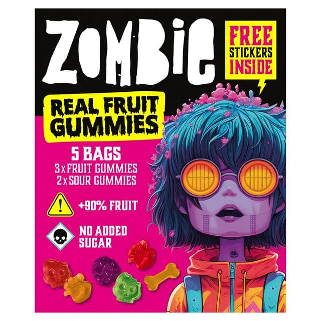 Zombie 5 x 15g Real Fruit Gummies Bags 75g - gallery image 1