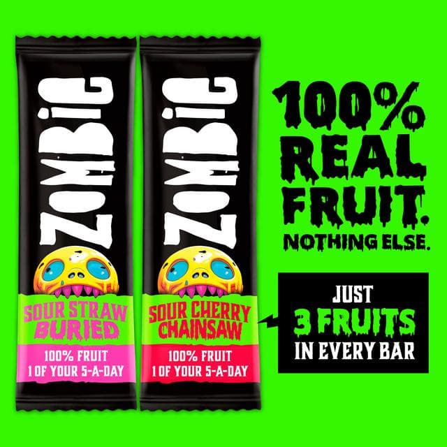 Zombie Sours 4 x 25g Fruit Bars 100g - gallery image 2
