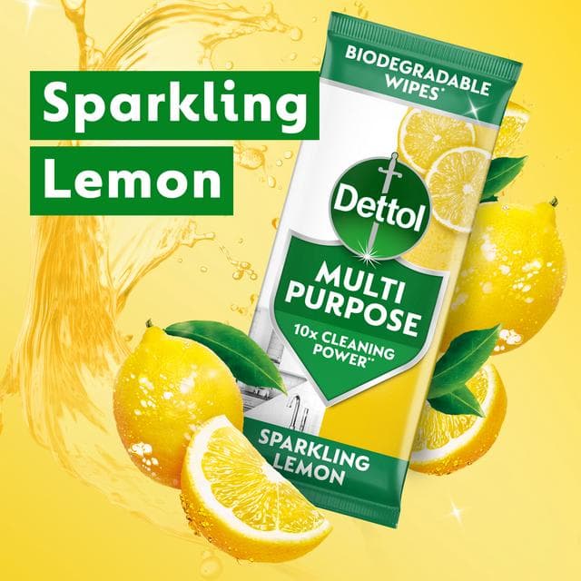 Dettol 126 x Sparkling Lemon Multipurpose Cleaning Wipes - gallery image 6