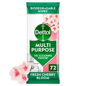 Dettol 72 x Fresh Cherry Bloom Multipurpose Cleaning Wipes