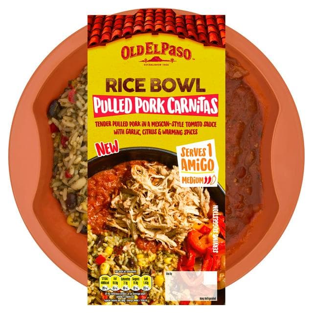 Old El Paso 375g Rice Bowl Pulled Pork Carnitas - gallery image 1