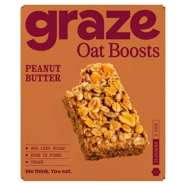 Graze Oat Boosts 3 x 40g Peanut Butter Flapjacks - gallery image 1