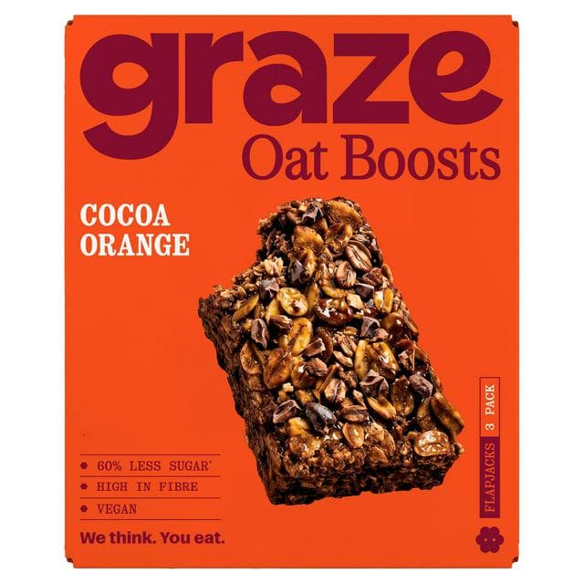 Graze Oat Boosts 3 x 40g Cocoa Orange Flapjacks - gallery image 1