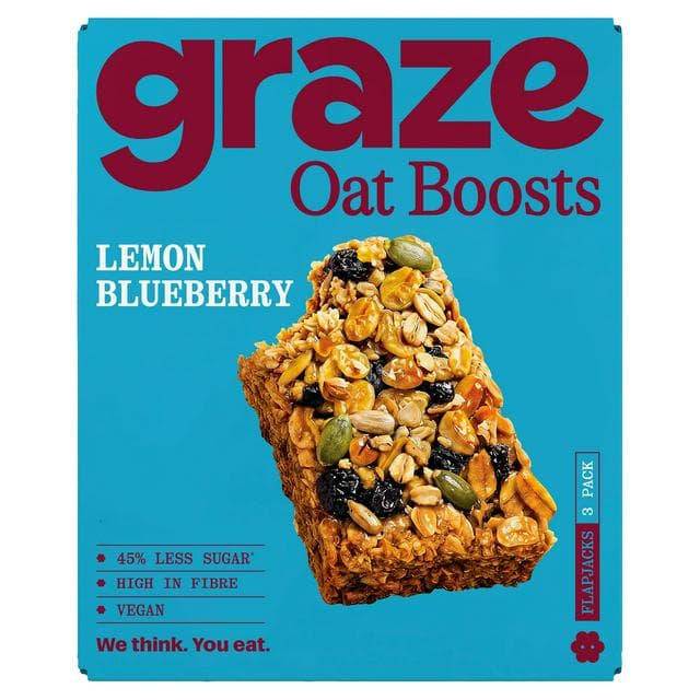 Graze Oat Boosts 3 x 40g Lemon & Blueberry Flapjacks - gallery image 1