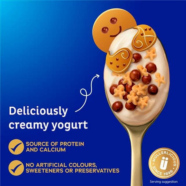 Müller Corner 4 x Gingerbread Men & Chocolate Biscuits Yogurts, Limited Edition 124g - gallery image 2