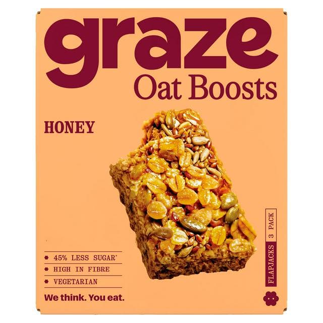 Graze Oat Boosts 3 x 40g Honey Flapjacks - gallery image 1