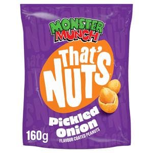 Thats Nuts Monster Munch 160g Pickled Onion Sharing Coated Peanuts