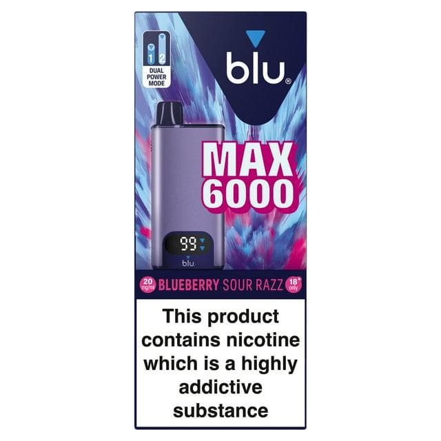 Blu MAX 6000 20mg/ml Blueberry Sour Razz Vape Device - gallery image 1