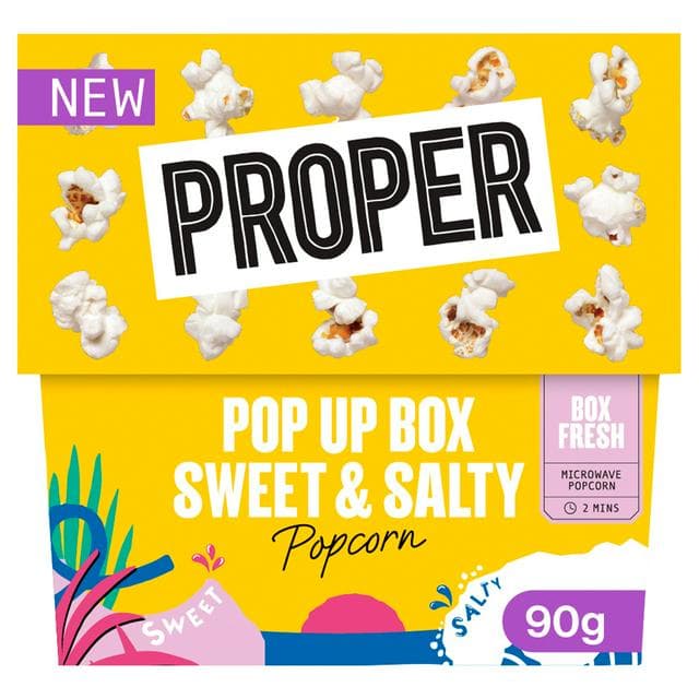 Proper 90g Sweet & Salty Popcorn Pop Up Box - gallery image 1