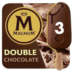 Magnum 3 x 85ml Double Chocolate Ice Cream Sticks