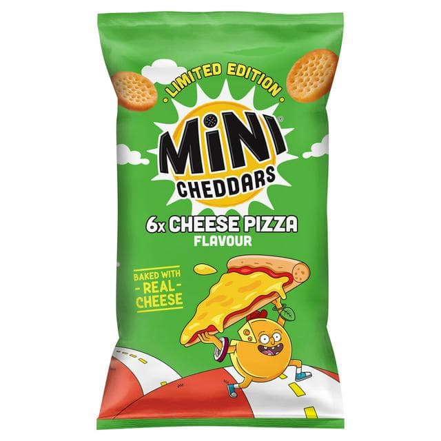 Mini Cheddars 6 x 23g Cheese Pizza Flavour Multipack Sharing Crisps, Limited Edition - gallery image 1
