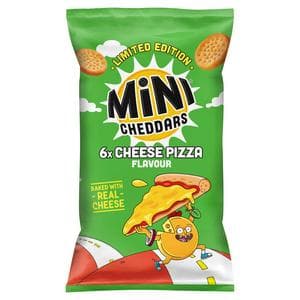 Mini Cheddars 6 x 23g Cheese Pizza Flavour Multipack Sharing Crisps, Limited Edition