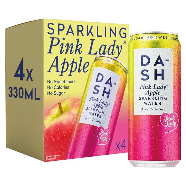 DASH 4 x 330ml Pink Lady Apple Sparkling Water - gallery image 1