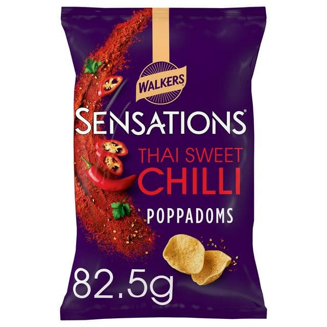 Walkers Sensations 82.5g Thai Sweet Chilli Poppadoms Sharing Crisps - gallery image 1