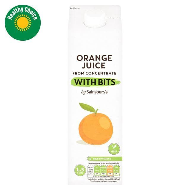 Sainsbury's Pure Orange Juice with Juicy Bits 1L - gallery image 1