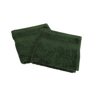 Habitat Pack of 2 Egyptian Face Cloth - Forest Green