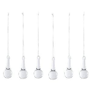 Habitat Pack of 6 Glass Raindrop Decoration