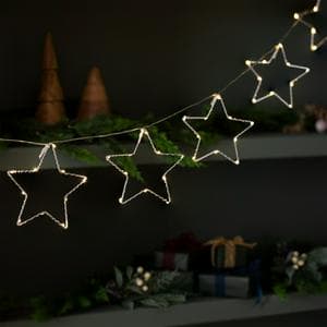 Habitat 6 White Battery LED Christmas Star String Lights