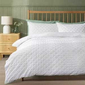 Sainsbury's Home Embossed Heatset White Bedding Set